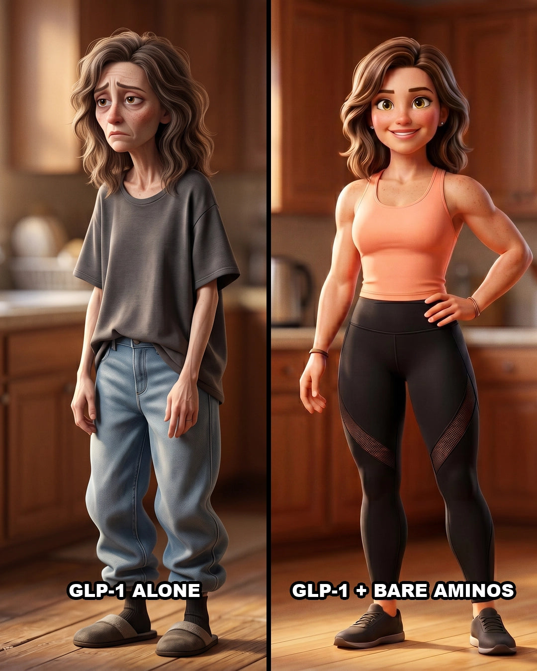 GLP-1 Alone vs GLP-1 + Bare Aminos